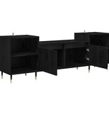 VidaXL TV-kast Zwart Eiken 160 x 35 x 55 cm Bewerkt hout