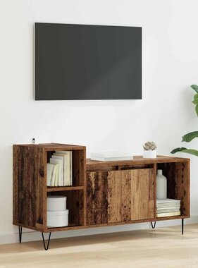 VidaXL TV-kast Oud Hout 100 x 35 x 55 cm Bewerkt hout