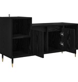 VidaXL TV-kast Zwart Eiken 100 x 35 x 55 cm Bewerkt hout