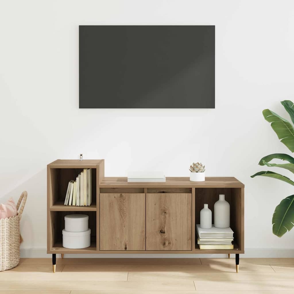 VidaXL TV-kast Artisan Eiken 100 x 35 x 55 cm Bewerkt hout