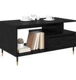 VidaXL Salontafel met lade Zwart Eiken 90 x 49 x 45 cm Bewerkt hout