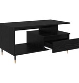 VidaXL Salontafel met lade Zwart Eiken 90 x 49 x 45 cm Bewerkt hout