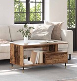 VidaXL Salontafel met lade Oudhout 90 x 49 x 45 cm Bewerkt hout