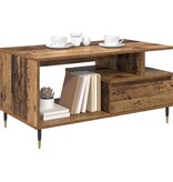 VidaXL Salontafel met lade Oudhout 90 x 49 x 45 cm Bewerkt hout