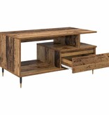 VidaXL Salontafel met lade Oudhout 90 x 49 x 45 cm Bewerkt hout