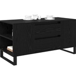 VidaXL Salontafel Zwart Eiken 102 x 44,5 x 50 cm Bewerkt hout