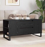 VidaXL Salontafel Zwart Eiken 102 x 44,5 x 50 cm Bewerkt hout