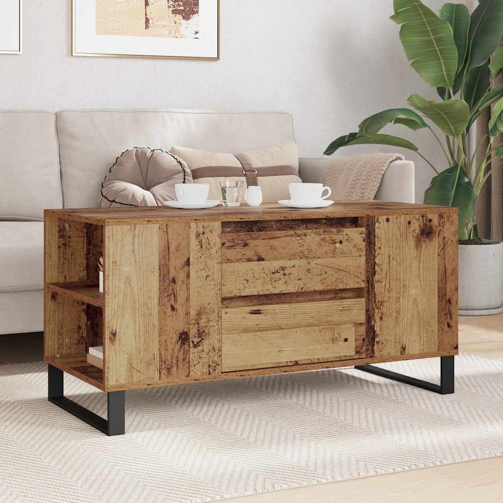 VidaXL Salontafel Oud Hout 102 x 44,5 x 50 cm Bewerkt hout
