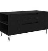 VidaXL Salontafel met lade Zwart Eiken 102 x 44,5 x 50 cm Bewerkt hout