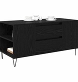 VidaXL Salontafel met lade Zwart Eiken 102 x 44,5 x 50 cm Bewerkt hout