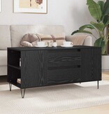 VidaXL Salontafel met lade Zwart Eiken 102 x 44,5 x 50 cm Bewerkt hout