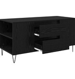 VidaXL Salontafel met lade Zwart Eiken 102 x 44,5 x 50 cm Bewerkt hout