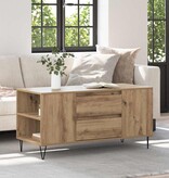 VidaXL Salontafel Artisan Eiken 102 x 44,5 x 50 cm Bewerkt hout