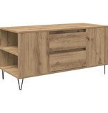 VidaXL Salontafel Artisan Eiken 102 x 44,5 x 50 cm Bewerkt hout