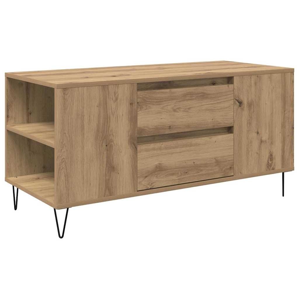 VidaXL Salontafel Artisan Eiken 102 x 44,5 x 50 cm Bewerkt hout