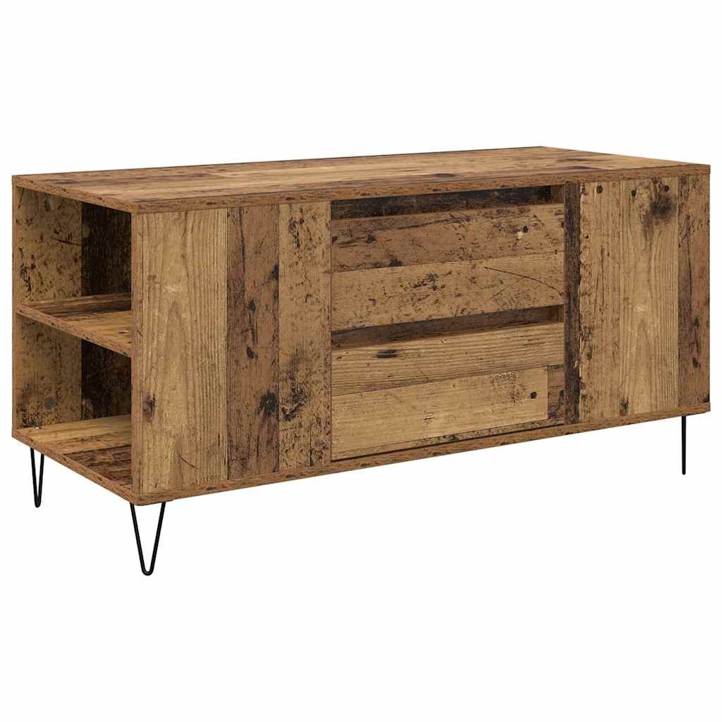 VidaXL Salontafel met lade Oud Hout 102 x 44,5 x 50 cm Bewerkt hout