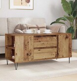VidaXL Salontafel met lade Oud Hout 102 x 44,5 x 50 cm Bewerkt hout
