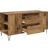 VidaXL Salontafel met lade Oud Hout 102 x 44,5 x 50 cm Bewerkt hout