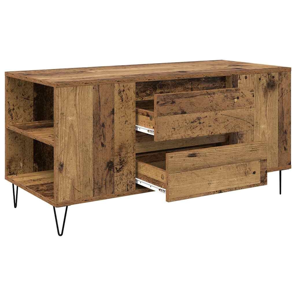 VidaXL Salontafel met lade Oud Hout 102 x 44,5 x 50 cm Bewerkt hout