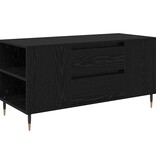 VidaXL Salontafel met lade Zwart Eiken 102 x 44,5 x 50 cm Bewerkt hout