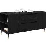 VidaXL Salontafel met lade Zwart Eiken 102 x 44,5 x 50 cm Bewerkt hout
