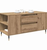 VidaXL Salontafel Artisan Eiken 102 x 44,5 x 50 cm Bewerkt hout