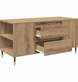 VidaXL Salontafel Artisan Eiken 102 x 44,5 x 50 cm Bewerkt hout