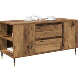 VidaXL Salontafel met lade Oud Hout 102 x 44,5 x 50 cm Bewerkt hout