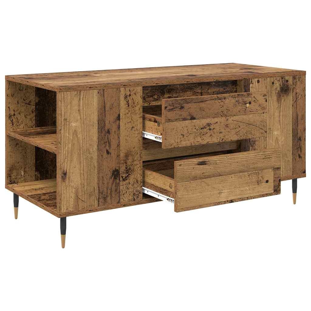 VidaXL Salontafel met lade Oud Hout 102 x 44,5 x 50 cm Bewerkt hout