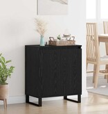 VidaXL Dressoir Zwart Eiken 60 x 35 x 70 cm Bewerkt hout