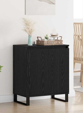VidaXL Dressoir Zwart Eiken 60 x 35 x 70 cm Bewerkt hout