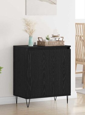 VidaXL Dressoir Zwart Eiken 60 x 35 x 70 cm Bewerkt hout
