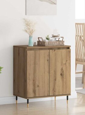 VidaXL Dressoir Artisan Eiken 60 x 35 x 70 cm Bewerkt hout