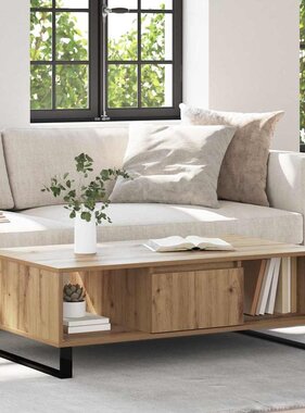 VidaXL Salontafel Artisan Eiken 104 x 60 x 35 cm Bewerkt hout