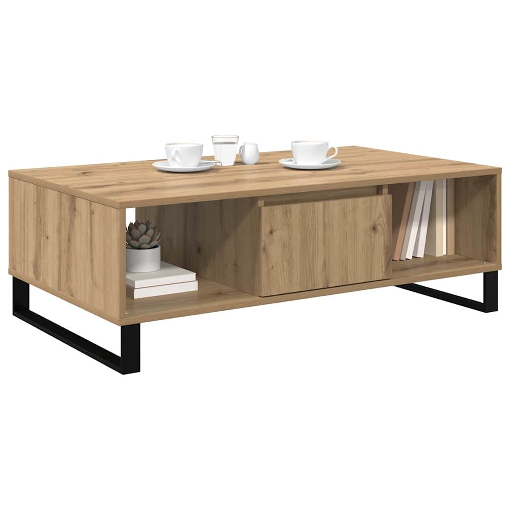 VidaXL Salontafel Artisan Eiken 104 x 60 x 35 cm Bewerkt hout