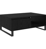 VidaXL Salontafel Zwart Eiken 90 x 60 x 35 cm Bewerkt hout