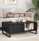 VidaXL Salontafel Zwart Eiken 90 x 60 x 35 cm Bewerkt hout