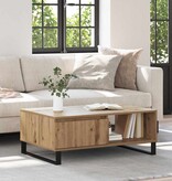 VidaXL Salontafel Artisan Eiken 90 x 60 x 35 cm Bewerkt hout