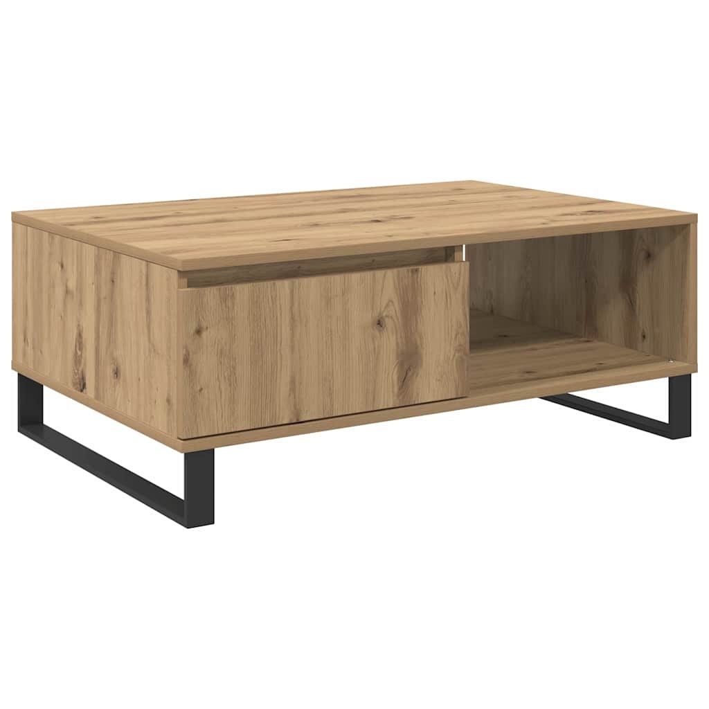 VidaXL Salontafel Artisan Eiken 90 x 60 x 35 cm Bewerkt hout