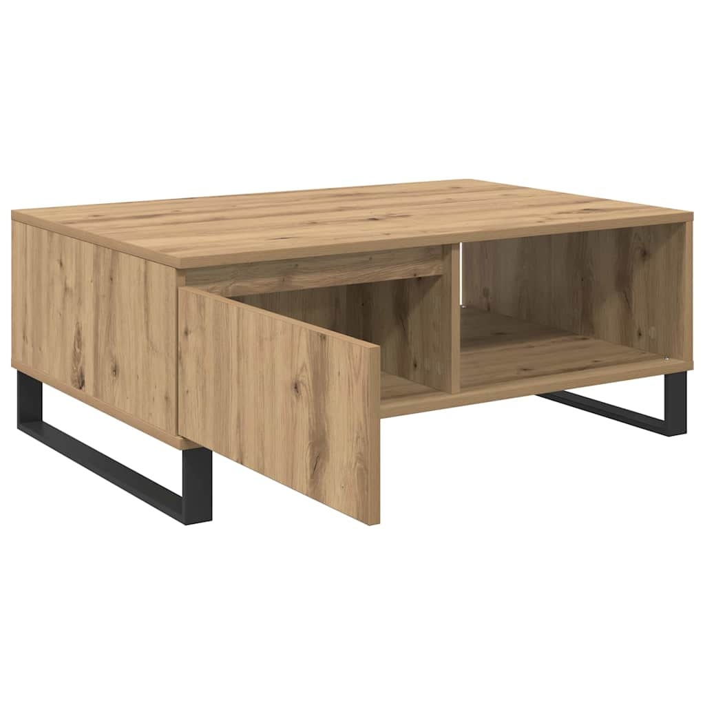VidaXL Salontafel Artisan Eiken 90 x 60 x 35 cm Bewerkt hout