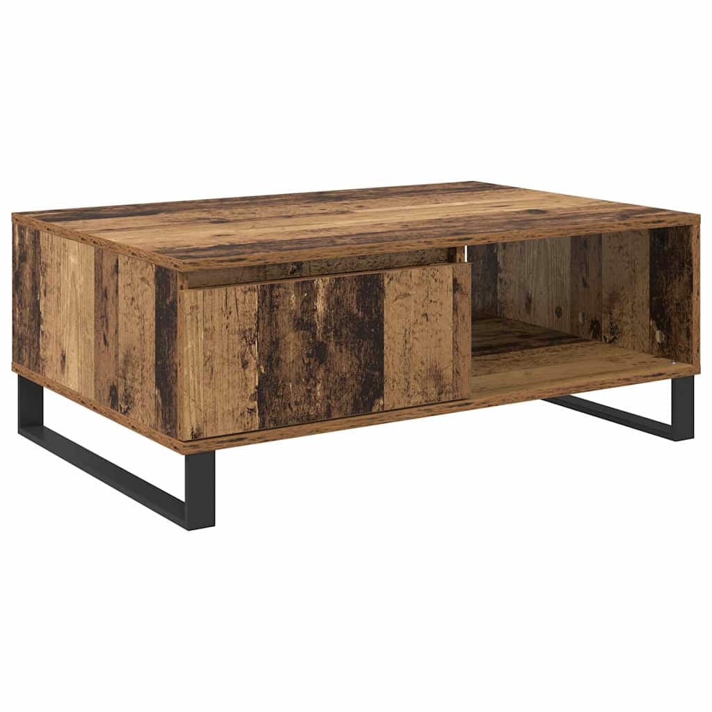 VidaXL Salontafel Oud Hout 90 x 60 x 35 cm Bewerkt hout