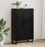 VidaXL Highboard met lade Zwart Eiken 69,5 x 31 x 115 cm Bewerkt hout