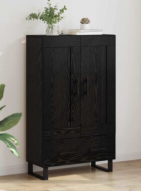 VidaXL Highboard met lade Zwart Eiken 69,5 x 31 x 115 cm Bewerkt hout