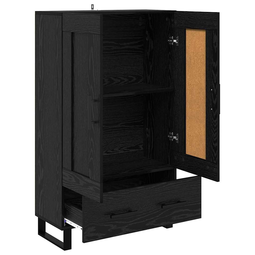 VidaXL Highboard met lade Zwart Eiken 69,5 x 31 x 115 cm Bewerkt hout