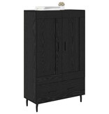 VidaXL Highboard met lade Zwart Eiken 69,5 x 31 x 115 cm Bewerkt hout