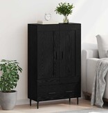 VidaXL Highboard met lade Zwart Eiken 69,5 x 31 x 115 cm Bewerkt hout