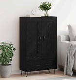 VidaXL Highboard met lade Zwart Eiken 69,5 x 31 x 115 cm Bewerkt hout