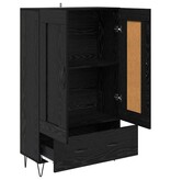 VidaXL Highboard met lade Zwart Eiken 69,5 x 31 x 115 cm Bewerkt hout