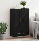 VidaXL Highboard met lade Zwart Eiken 69,5 x 31 x 115 cm Bewerkt hout