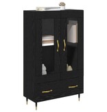 VidaXL Highboard met lade Zwart Eiken 69,5 x 31 x 115 cm Bewerkt hout